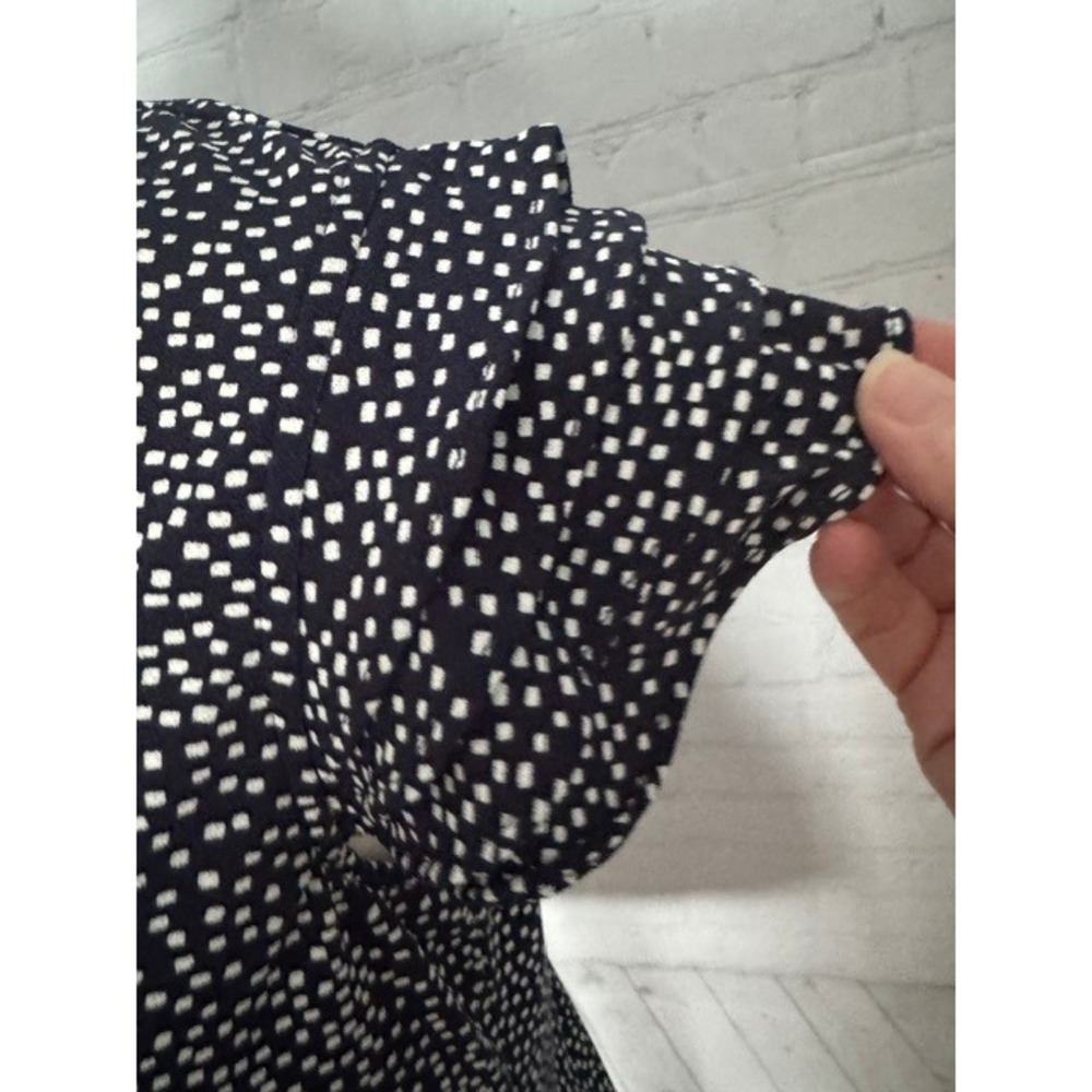 NWT Adrianna Papell Navy Confetti Ruffle Sleeve Top Women's S $69 - Picture 3 of 9